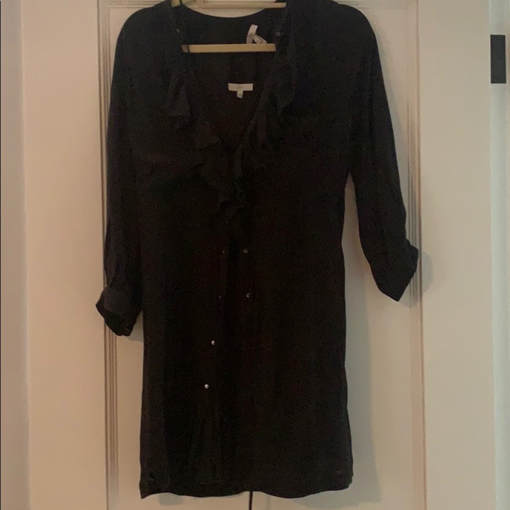 Black silk dress with under dress